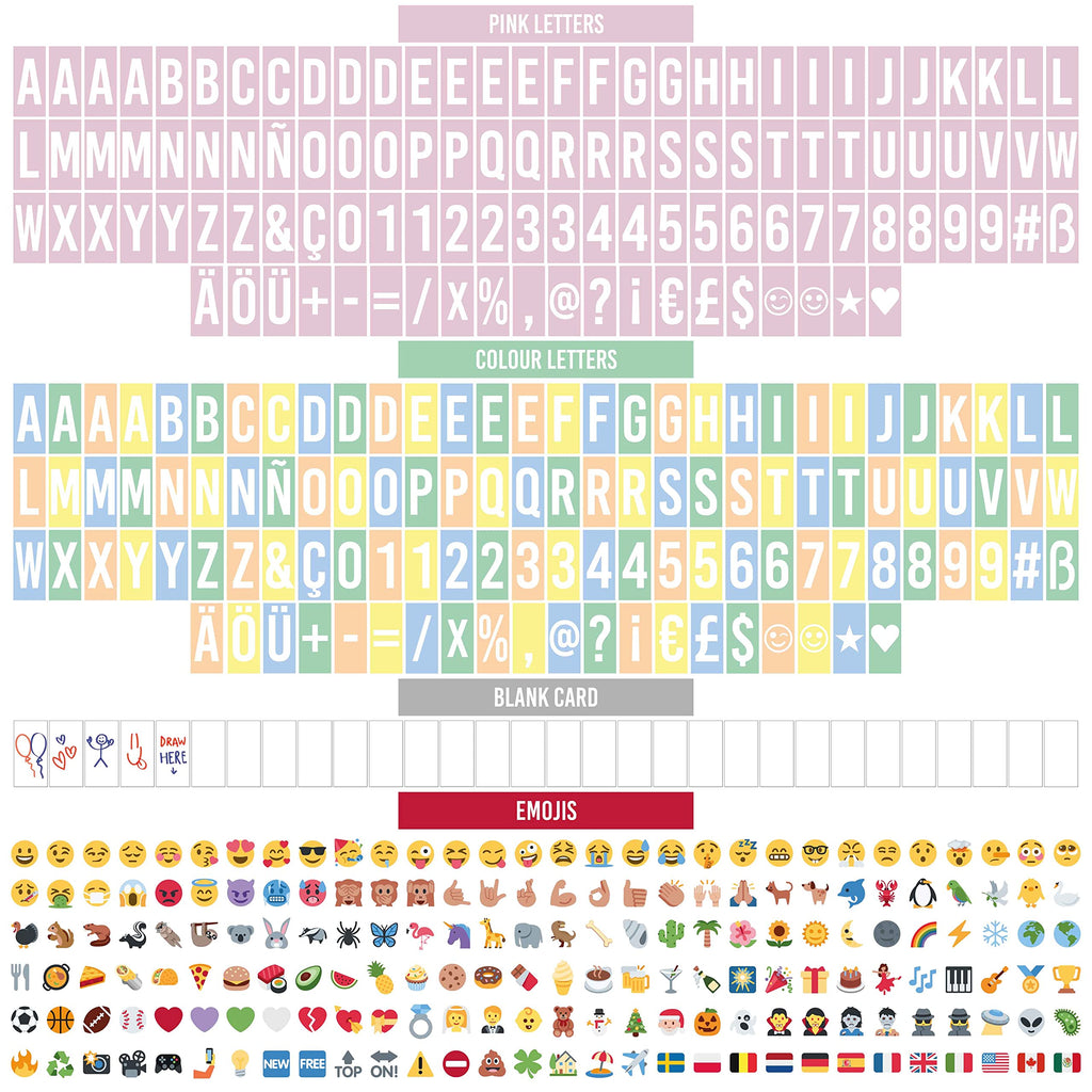 BONNYCO Light Box Rosa A4 mit 400 Buchstaben, Emojis, 2 Stifte, USB, Ä Ö Ü ß Enhalten. Pink Led Lightbox Buchstaben Geschenk für Frauen, Mädchen. Led Leuchtkasten Kinder Schlafzimmer, Wohnzimmer Deko