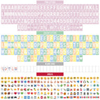 BONNYCO Light Box Rosa A4 mit 400 Buchstaben, Emojis, 2 Stifte, USB, Ä Ö Ü ß Enhalten. Pink Led Lightbox Buchstaben Geschenk für Frauen, Mädchen. Led Leuchtkasten Kinder Schlafzimmer, Wohnzimmer Deko