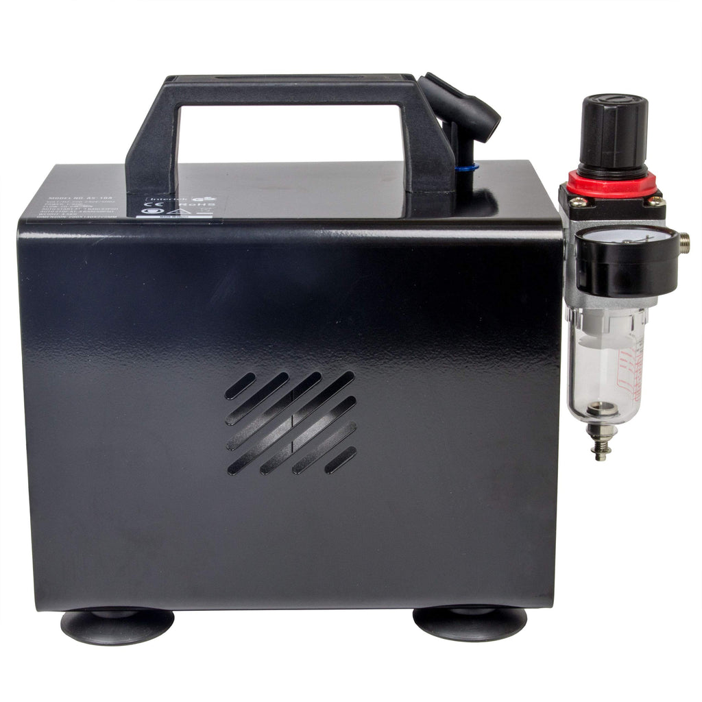 Fengda AS-18A - Professional Airbrush mini Kompressor / 4 bar/Kompakt mit Manometer, Druckminderer