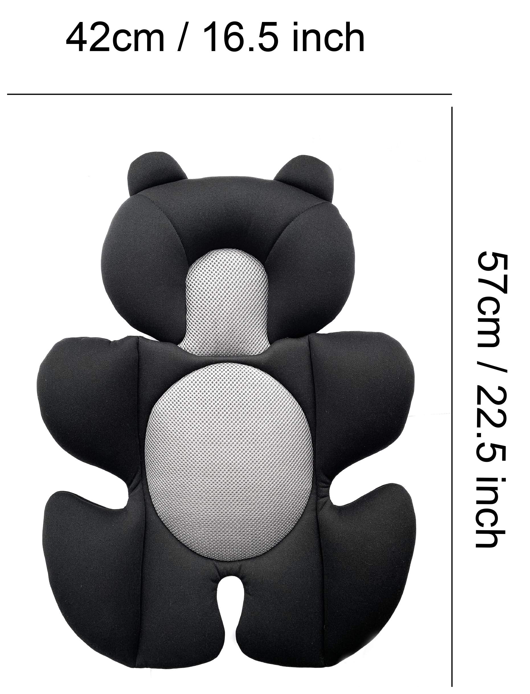 Storchenbeck Babyautositz kissen Autositz-Einsatz Sitzauflagen Universal für Kinderwagen Autositz Hochstuh (schwarz)