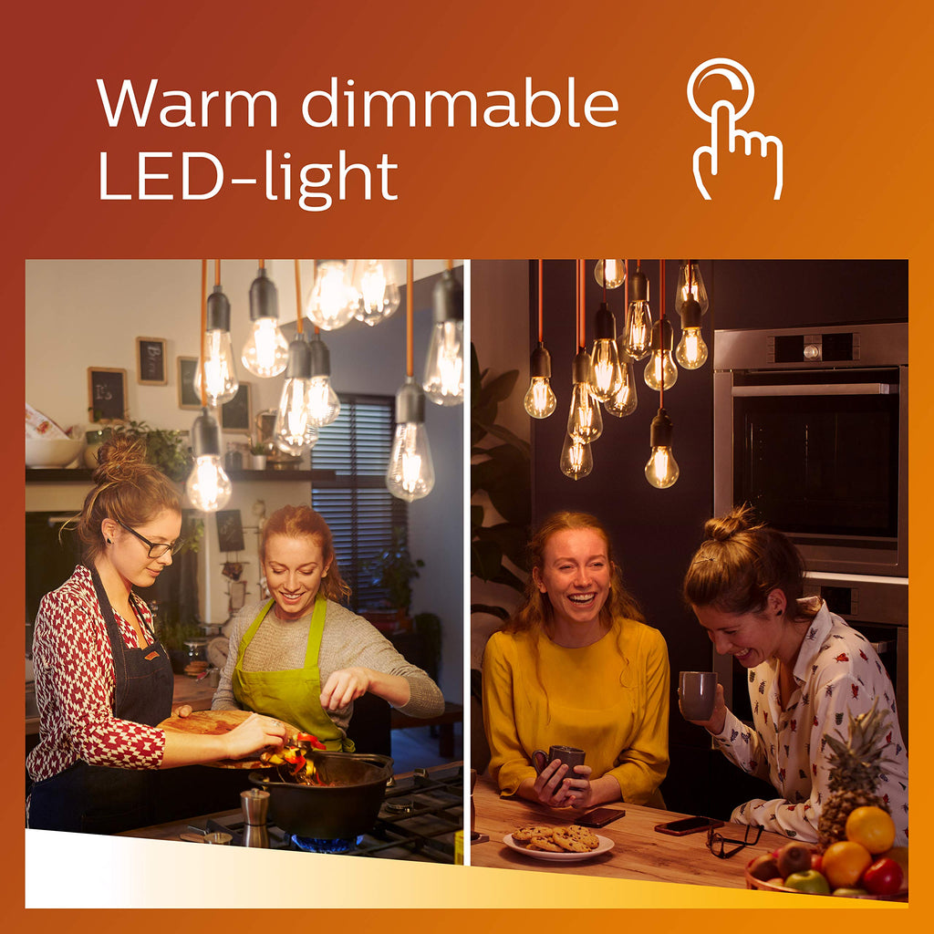 Philips LED Classic GU10 Lampen Warm Glow 6-er Pack (50 W), dimmbare Reflektor LED Spots mit warmweißem Licht, energiesparende Lampen mit langer Nutzlebensdauer, Warmglow Dimmbar