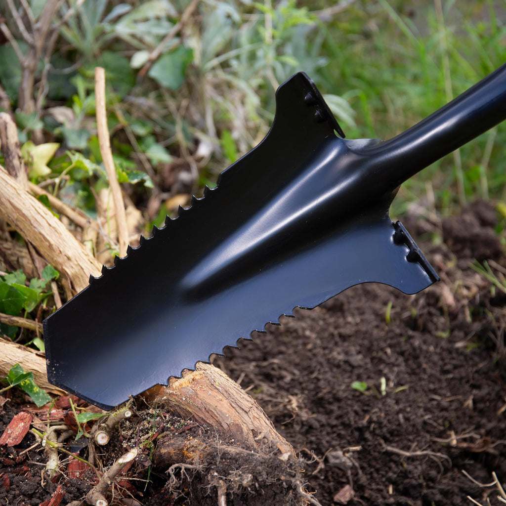 Meister Spaten mit Wurzelsäge - Für Wurzeln bis 3 cm - 195 mm Arbeitsbreite - Ergonomischer D-Griff - Für Garten, BAU & Landschaftspflege/Wurzelspaten/Spaten Garten/Wurzelentferner / 9872240