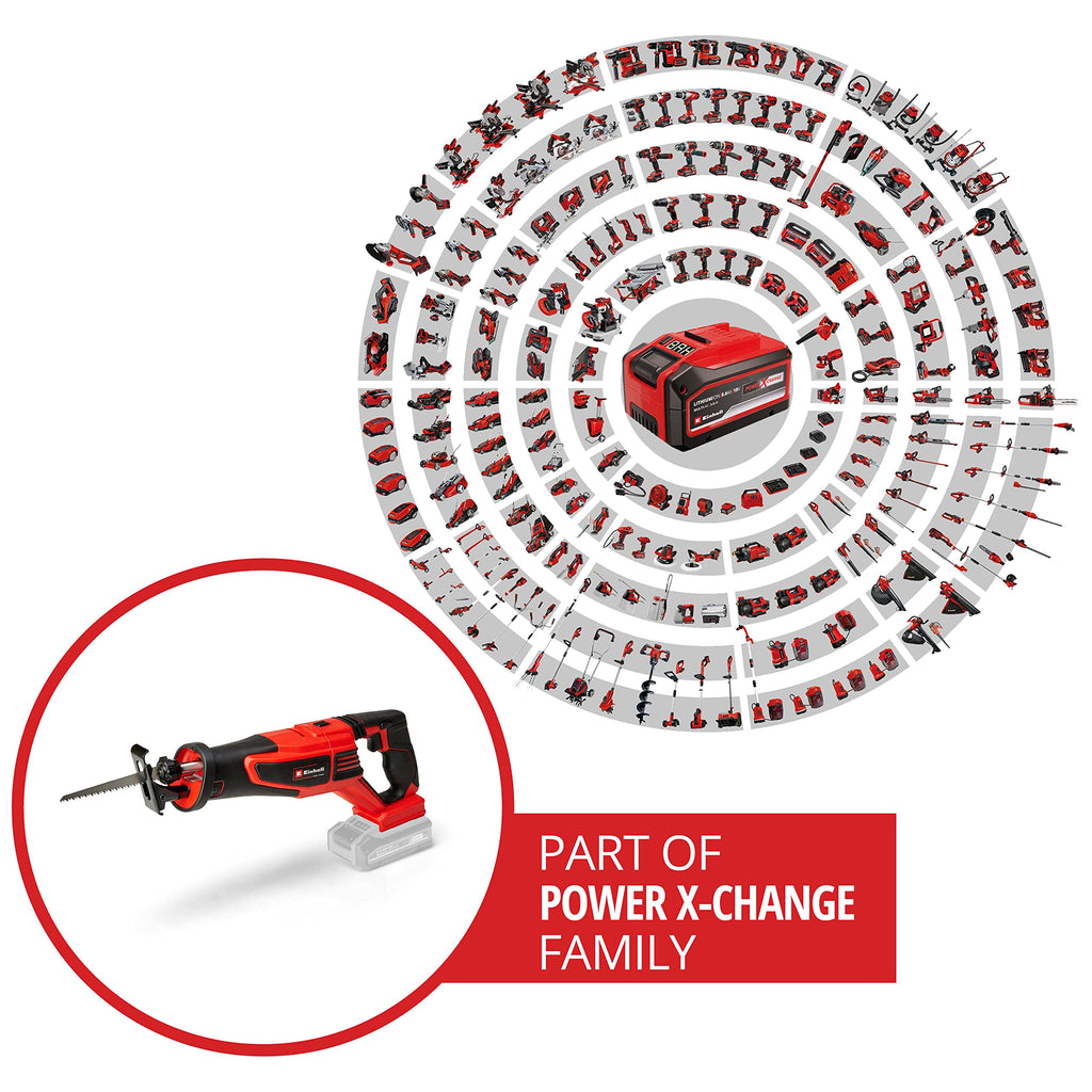 Einhell Professional Akku-Universalsäge TP-AP 18/28 Li BL-Solo Power X-Change (18 V, Brushless, 28 mm Hubhöhe, 2.500 min-1, 20 cm Schnitttiefe Holz, drehbarer Griff, ohne Akku)