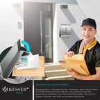 KESSER® Briefkasten Edelstahl mit Zeitungsfach Namensschild, Sichtfenster, gebürstet, 3X Schlüssel abschließbar, Pulverbeschichtet, Wandmontage, groß, inkl. Montagematerial Silber