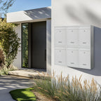 Zedelmaier Mehrfamilienhaus personalisiert 6er Briefkastensysteme DIN C4 Briefkastenanlage Briefkästen Wandbriefkasten Postkasten inkl. 4 Schlüsseln 26x35x8,5cm Weiß XL