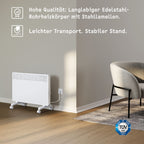 STIEBEL ELTRON Elektroheizung Standgerät für ca. 25 m², TÜV geprüft, Konvektor-Heizung mit elektronischer Regelung, 2 kW, energiesparend, LC-Display, Rollen, 204451