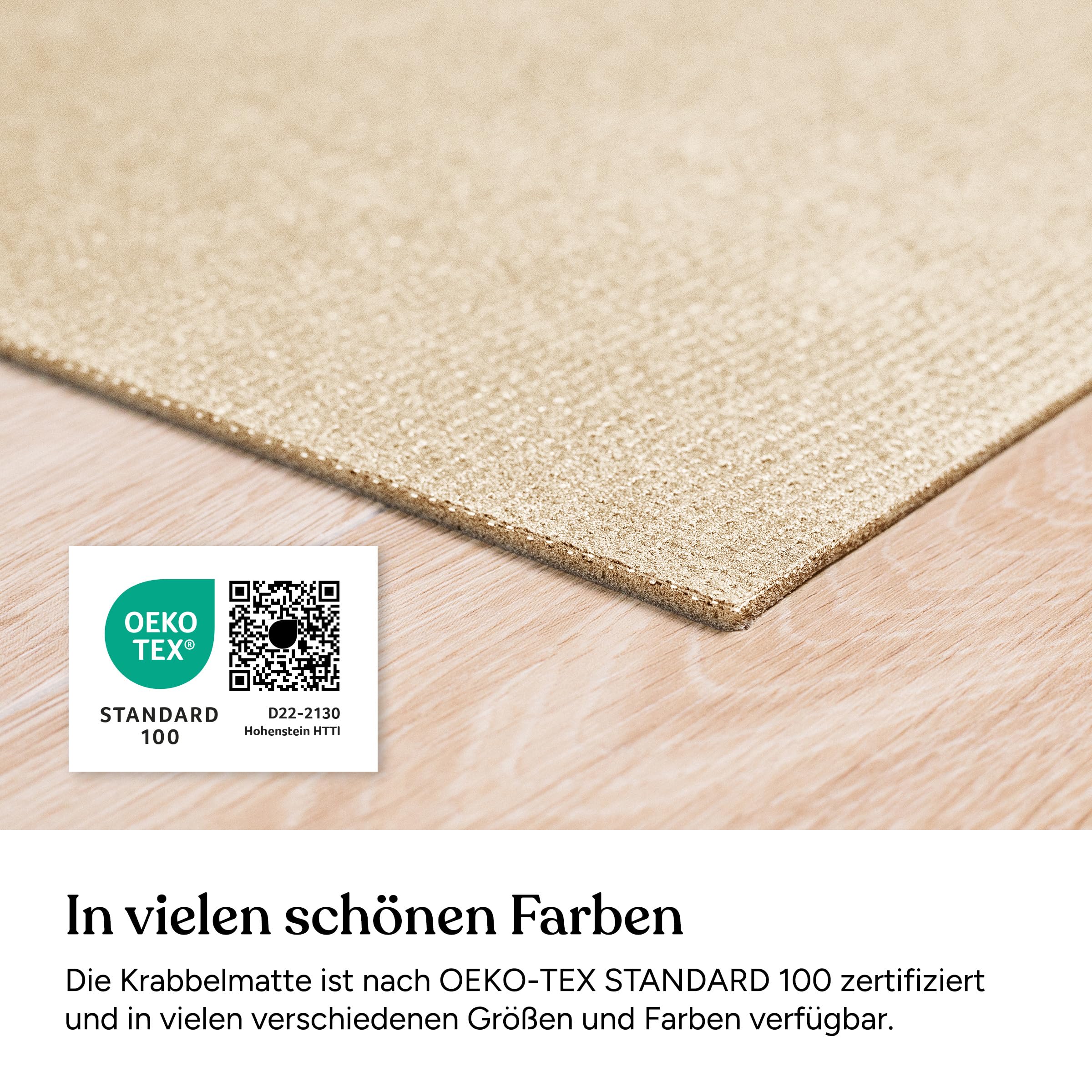 Ehrenkind® Made in Germany Anti-Rutsch Krabbelmatte Oeko-Tex Matten | Spielmatte Baby | Größe 180x240cm BEIGE
