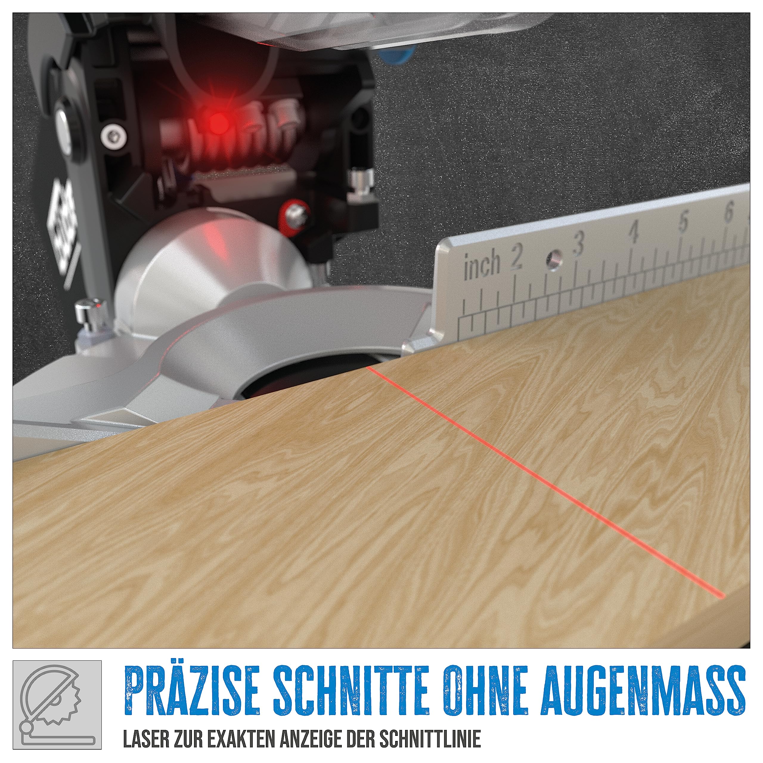 Güde 55270 Tisch- & Kappsäge TKGS 210 (2 in 1, Kapp- und Gehrungssäge & Tischkreissäge, 1500 Watt, 210 mm Sägeblatt, Laser)