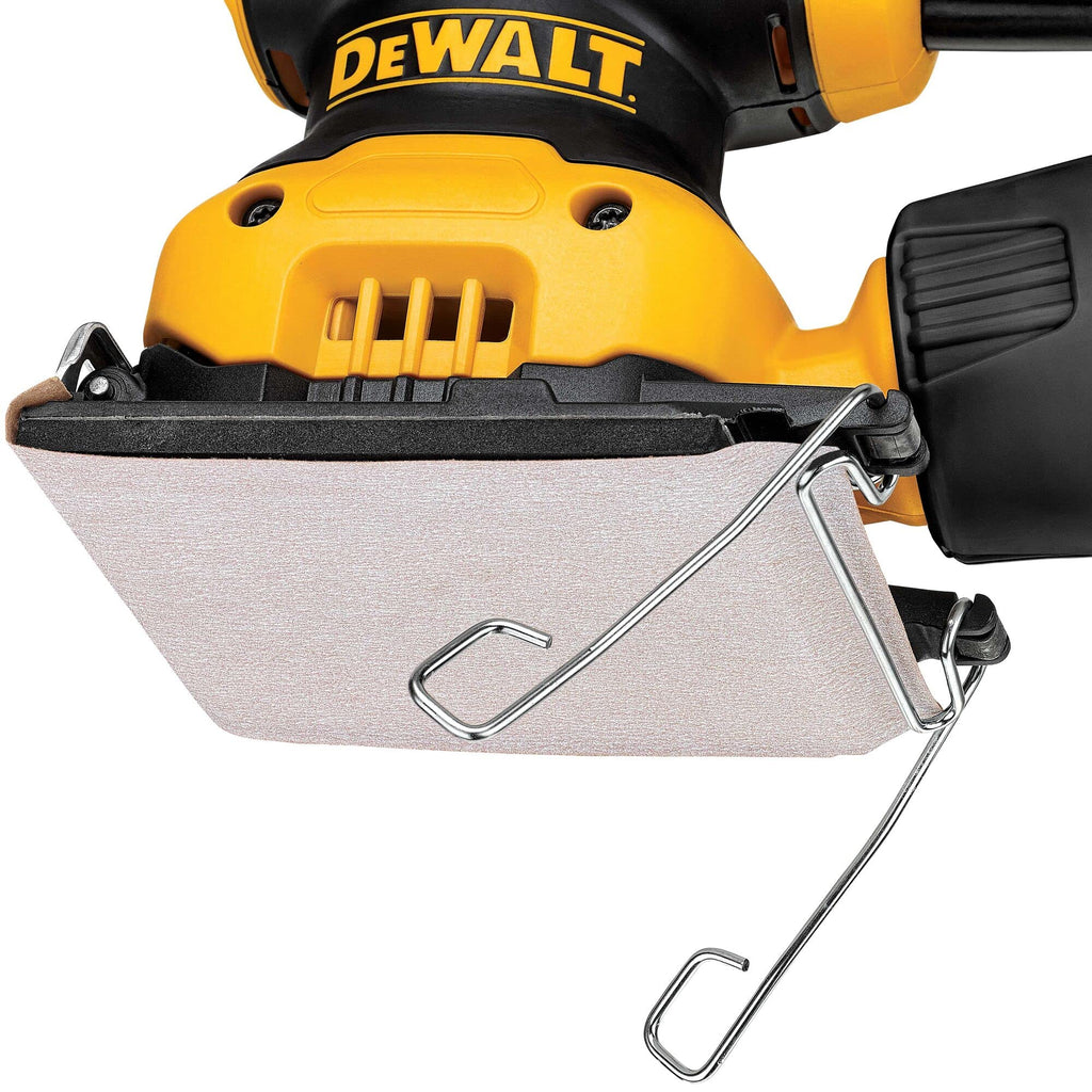 DEWALT Vibratiosnschleifer/Schwingschleifer (230 Watt, Schwingkreis-ø 1.6 mm, Schleifplatte 108 x 115 mm, Klettfix, AirLock kompatibel, inkl. Staubfangsack & Absaugadapter) DWE6411-QS