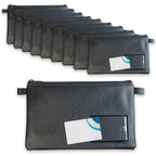 10-er Pack effektivo Banktasche mit Reißverschluss und Fenster zur Beschriftung, Kunstleder schwarz passend für Dokumente bis A5