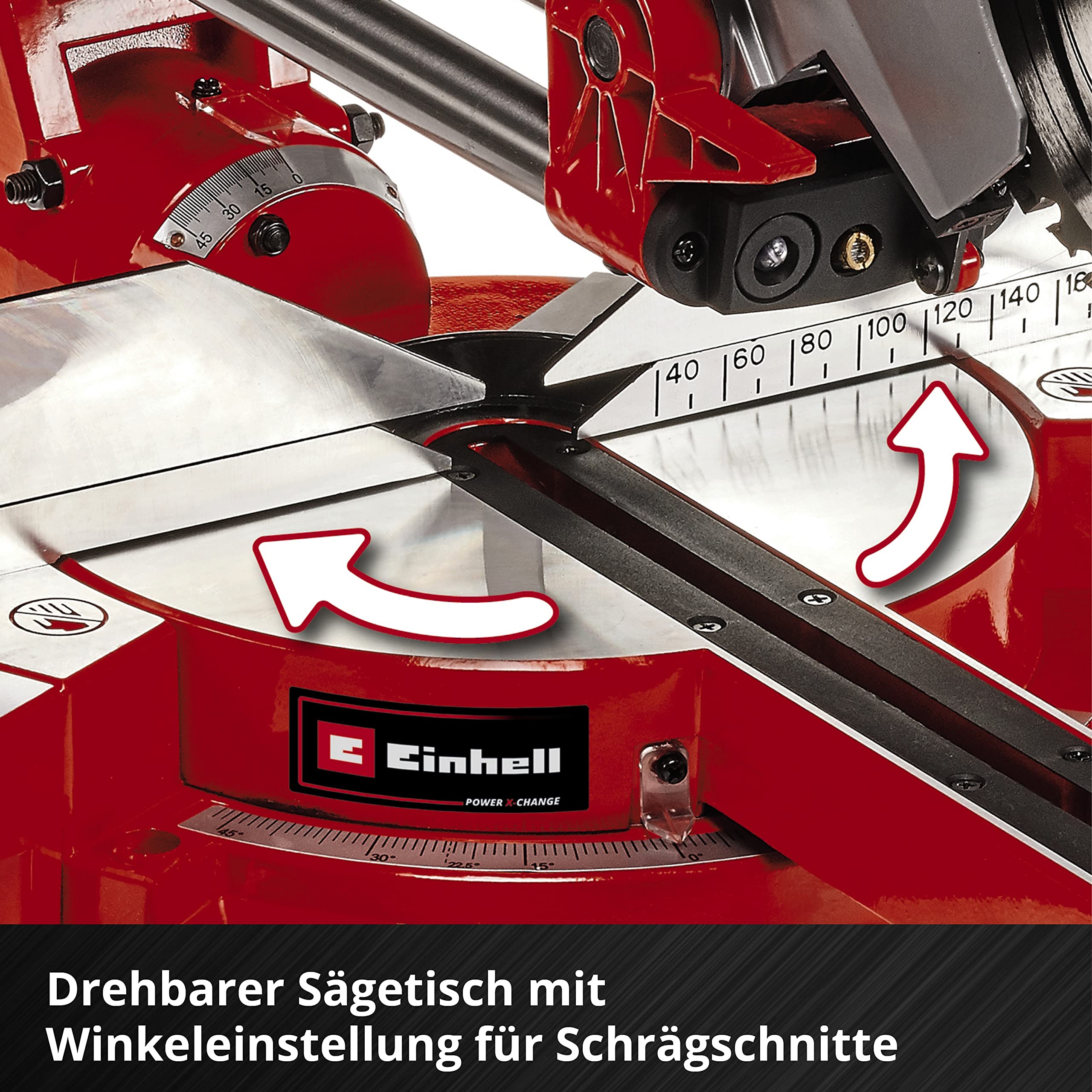 Einhell Akku-Zug-Kapp-Gehrungssäge TE-SM 36/210 Li-Solo Power X-Change (36 V, max. 65 mm x 310 mm Schnitttiefe/-breite, Ø 210 mm Sägeblatt, neigbarer Sägekopf, Laser, ohne Akku)