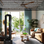 Zilan Turmventilator sehr leise mit Kühlung Standventilator mit Fernbedienung energiesparend oszillierend - Säulenventilator Aircooler Luftkühler Bodenventilator Tower Fan 12 Stufen (Venom Black)