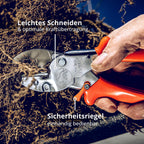 Original LÖWE 1 Profi Amboss-Gartenschere 1.104 mit rostfreier Stahlklinge und Antihaftbeschichtung - robuste und scharfe Schere aus rostfreiem Stahl eignet sich ideal für Holzarten wie Buche Esche