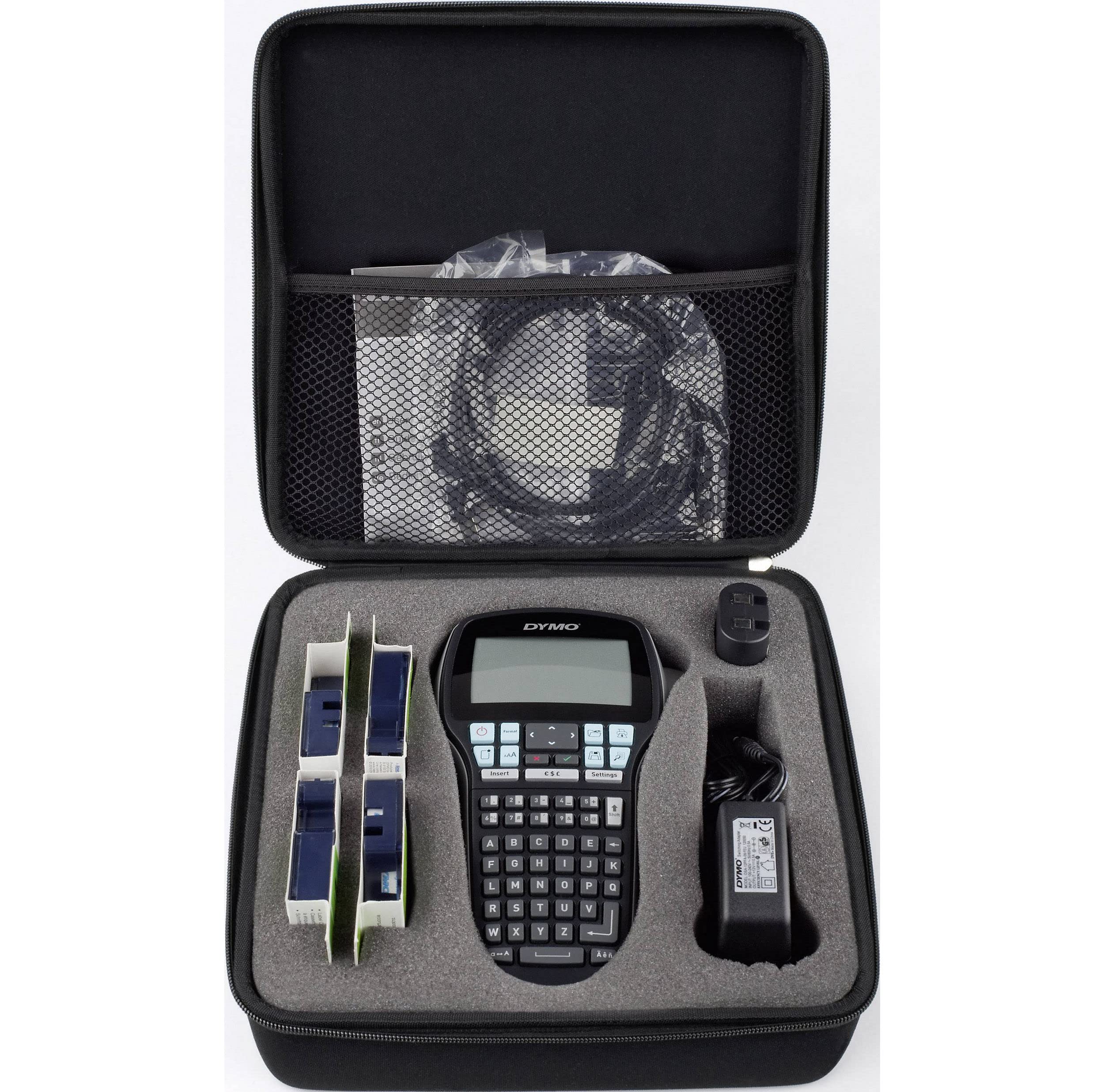 DYMO LabelManager 420P Beschriftungsgerät im Koffer | Tragbares Etikettiergerät mit ABC Tastatur | mit extra Rollen D1-Beschriftungsband | für D1 Etiketten in 691219 mm Breite