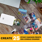 KODAK Step Slim Sofort-Smartphone-Fotodrucker - Tragbarer schlanker Farb-Mobilfotodrucker - Zink 2x3” Klebefotos - Drucken von iOS- & Android-Geräten via Bluetooth mit der Fun-App - Weiß
