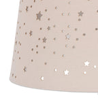 Relaxdays Kinderzimmerlampe Sterne, hängende Schirmlampe für Mädchen, Sternenhimmel Motiv, E27, runder Stoffschirm, rosa, 122 x 27 x 27 cm
