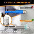 HARDTWERK Turbo Diamantbohrer 6-tlg. Fliesenbohrer Set [6, 8, 10, 12mm] mit 6mm Karbid-Anbohrer (inkl. Reinigungspin) Diamantbohrer für harte Fliesen Keramik, Feinsteinzeug, Marmor und Granit
