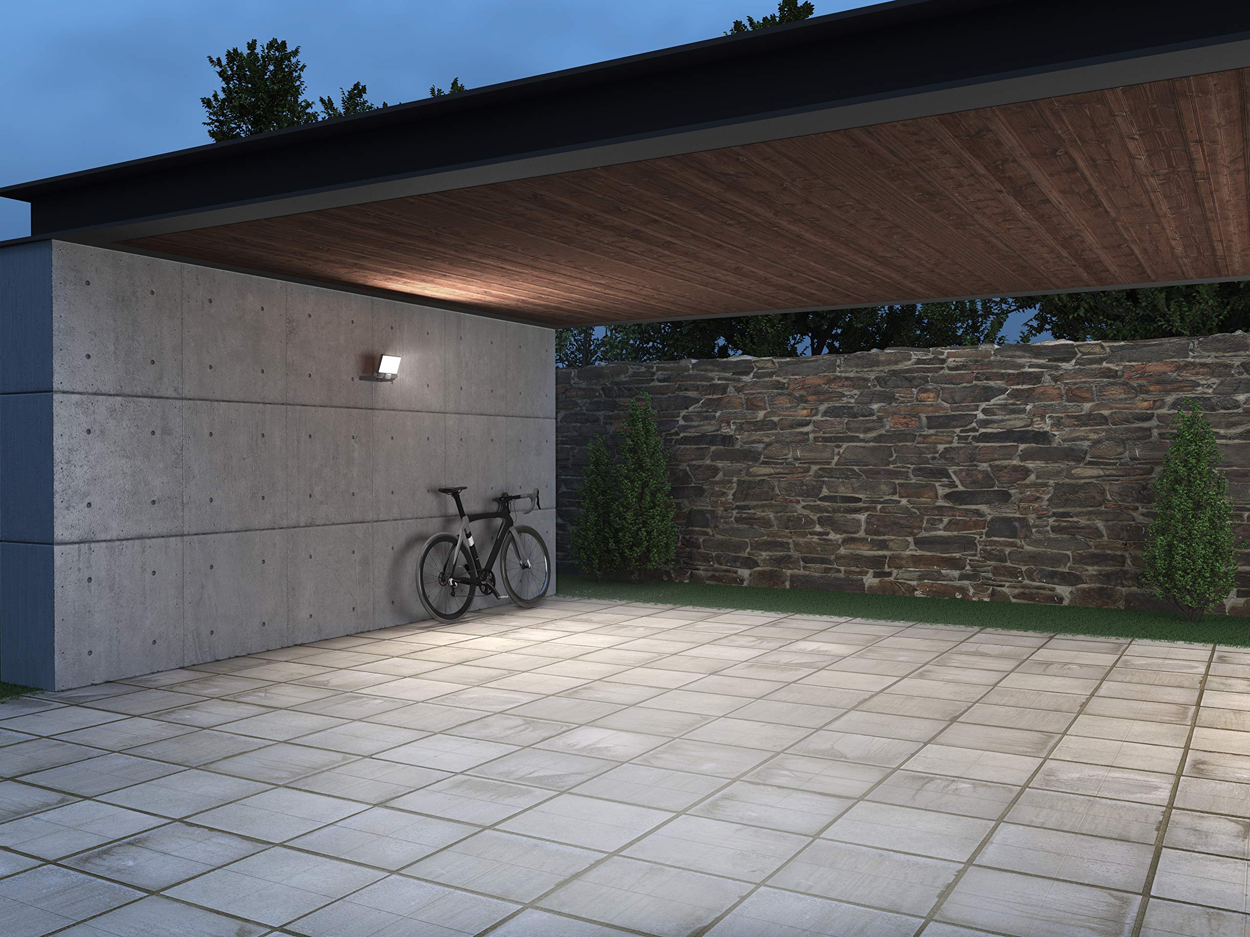 Steinel LED-Außenstrahler XLED ONE S anthrazit, 180°-Bewegungsmelder, 18,6 W, 2050 lm, 3000K, für Zufahrt, Hof und Garten, 065249, Aluminium
