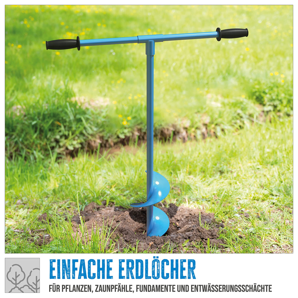 Güde Handerdbohrer GH 150 (Gesamtlänge 104 cm, ø 15 cm, für das Setzen von Zaunpfählen, Einpflanzungen etc, rutschfeste Handgriffe, großer Quergriff aus Metall für optimale Kraftübertragung)