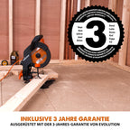 Evolution Gehrungssäge R210CMS | 1200 W Gehrungssäge | Inkl. Ø 210 mm HM-Sägeblatt Multi-Material-Schneiden Holz, Aluminium, Stahl, Kunststoff | 0°- 45° Fase und 45°- 45° Gehrungswinkel | Kappsäge