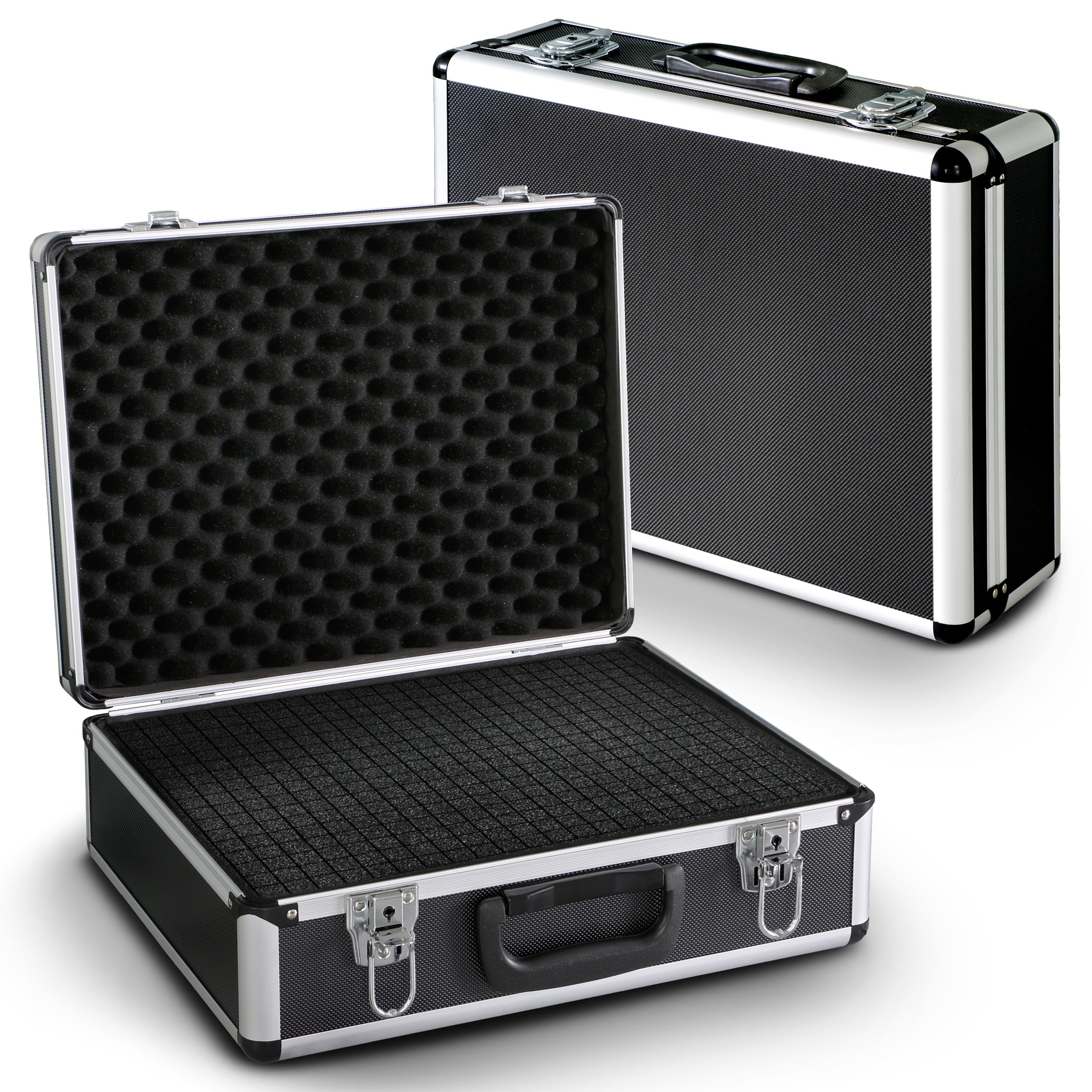 PeakTech Universalkoffer P 7305 – abschließbarer Universal-Transportkoffer mit Würfelschaumstoff – tragbarer Fotokoffer – robuster Koffer mit Schutz vor Regen und Staub – Groß (405 x 330 x 150 mm)