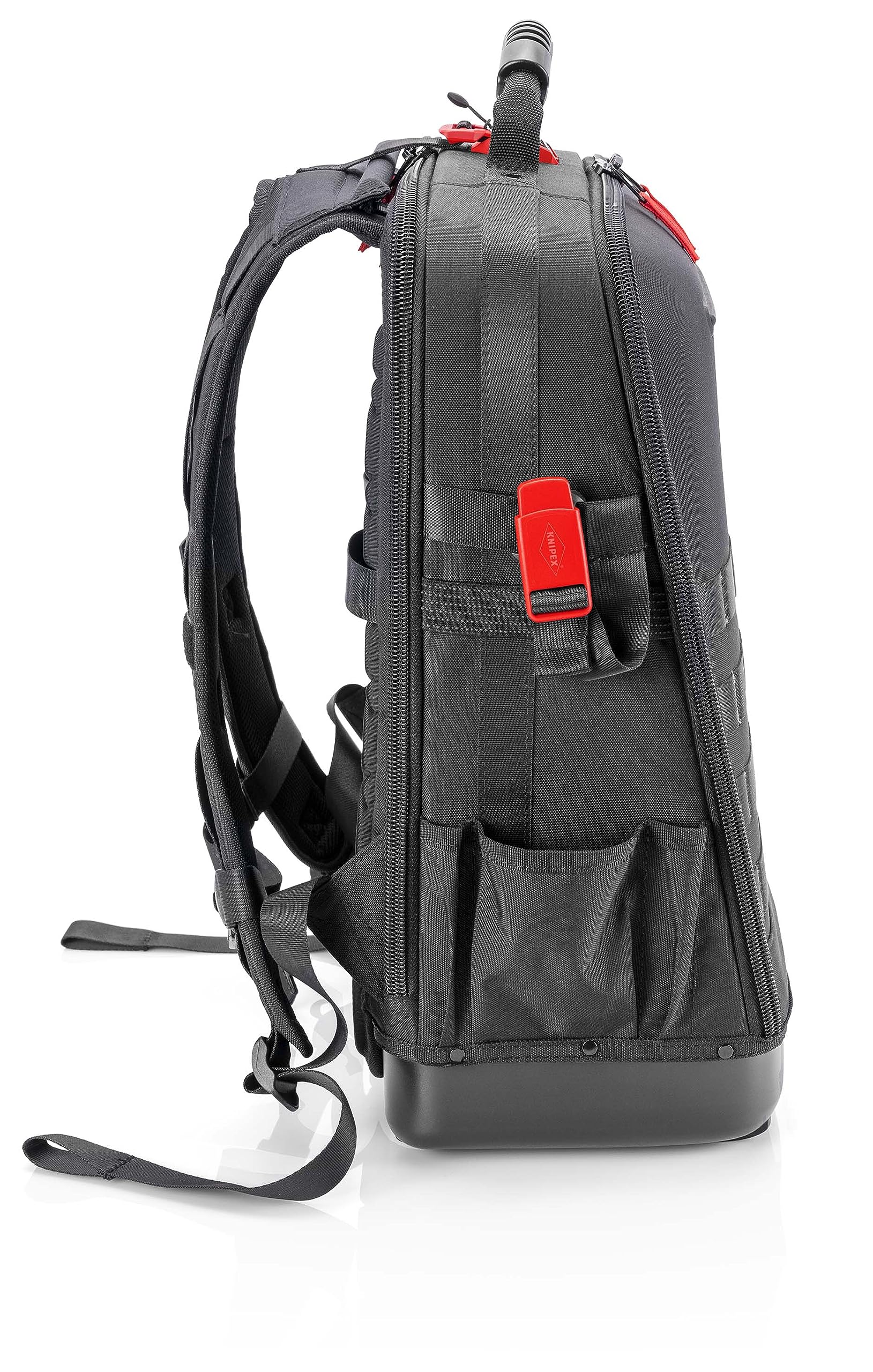 KNIPEX Modular X18 Werkzeugrucksack, leer, 58 Steckmöglichkeiten, 18 l Volumen, mit Laptop-Fach, stabile Bodenschale, 530 x 340 x 210 mm, 00 21 50 LE