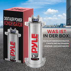 Pyle 3,2 Farad Digitaler Leistungskondensator - Hochleistungszubehör für Auto-Audio mit blauer Digitalanzeige | Spannungsanzeige | Überspannungsschutz | Montagesatz | DC 12-24V
