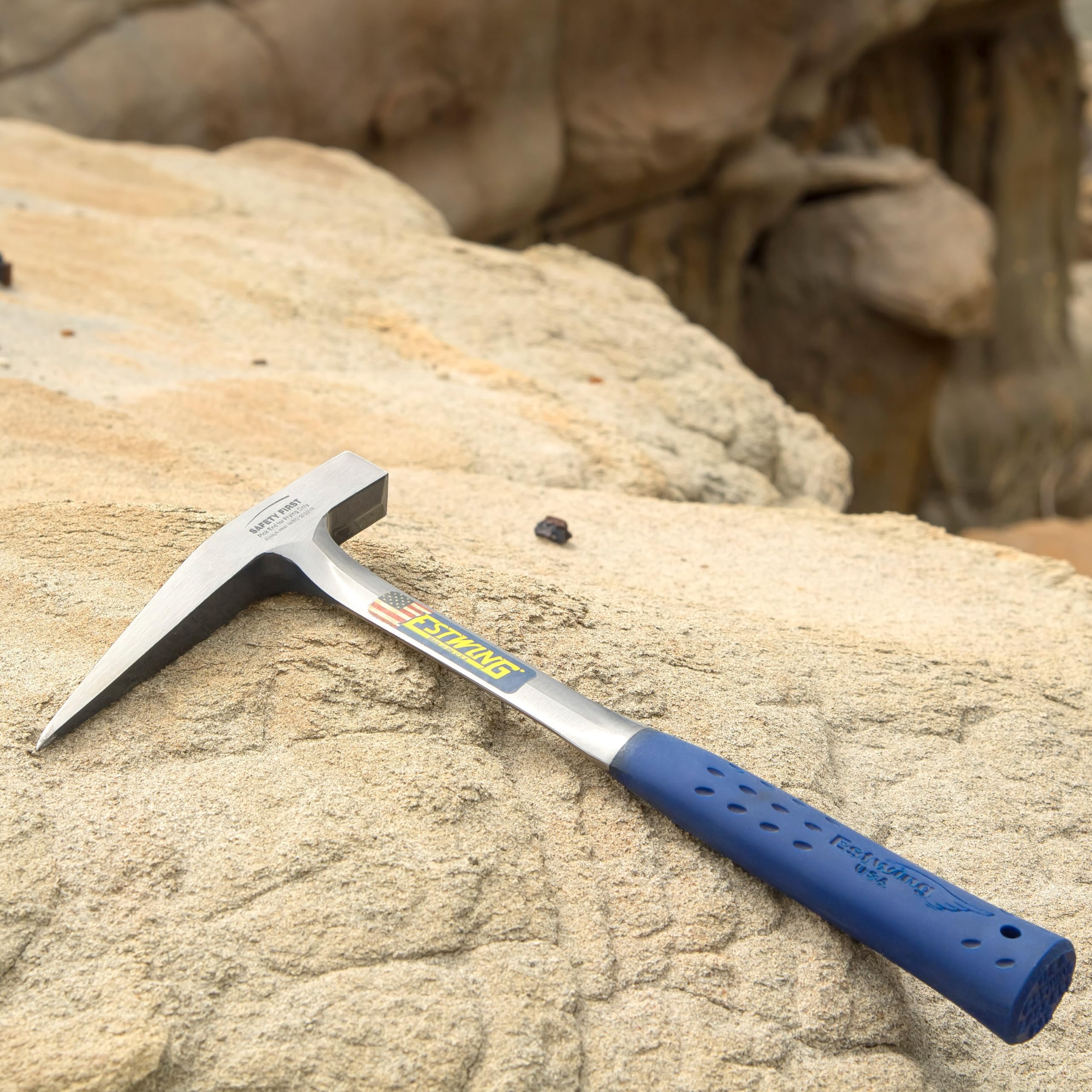 Estwing Rock Pick Geologischer Hammer mit spitzer Spitze und stoßreduzierendem Griff, 625 ml, Blau