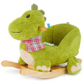 Bieco Plüsch Schaukeltier Dino | Kinder Schaukelstuhl mit Sicherheitsgurt | Schaukel Kleinkind | Schaukeltier Baby Zimmer | Baby Schaukelwippe ab 9 Monate | Schaukelpferd Holz