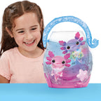 Animagic - Let's Glo Axolotl Bubble Reef Pack :1 Interaktives Aquarium + 2 Axolotl (Rosa & Lila), Elektronische & leuchtende Freunde, Sensorisches Spielzeug für Kinder ab 4 Jahren