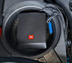 JBL BassPro Nano Ultra-Kompaktes aktives Untersitz Subwoofer Set 15 x 20 cm - 200 Watt Unter sitz Auto Subwoofer Aktiv, schwarz