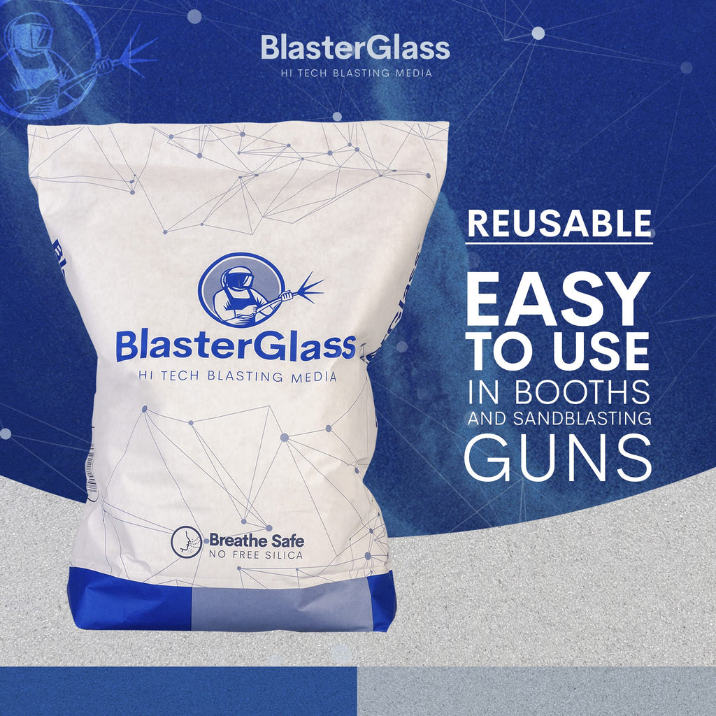 BlasterGlass Hi-Tech 40-60 Abrasive Strahlmittel für Strahlkabinen und Sandstrahlpistolen 10 kg