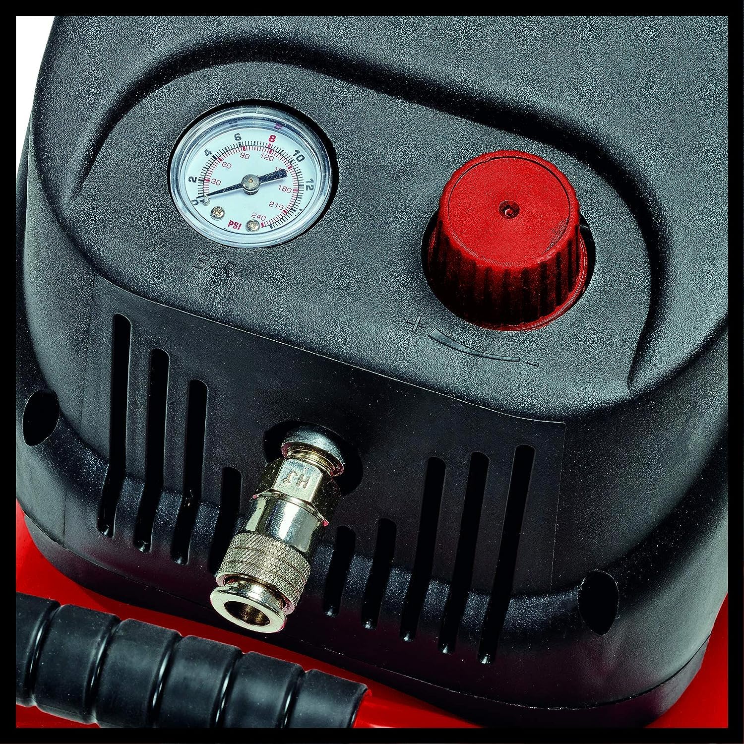 Einhell Kompressor TC-AC 200/24/8 OF (1200 W., Max. 8 Bar, 24 L-Tank, 180 L/min Ansaugleistung, Motordrehzahl 15000 Min^-1, Druckminderer, Manometer, Ã–lfrei)