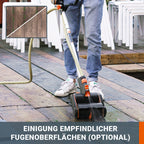 WORX WG441E.9 Akku-Multi-Bürste 20V -multifunktionale Oberflächenbürste für Stein-& Holfzflächenreinigung & Unkrautentfernung -integrierter Wasseranschluss -PowerShare kompatibel-ohne Akku & Ladegerät