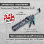 wolfcraft 4358000 Kartuschenpresse MG 550 - die starke und vielseitige Presse - max. Druck 220 kg, 360° drehbar