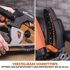 Evolution Handkreissäge R185CCS Kreissäge Tauchsäge 1600W Inkl. Ø 185 mm HM-Sägeblatt Mehrzweck Multi-Material-Schneiden Holz, Aluminium, Stahl, Kunststoff | Scie Circulaire mit Führungsschiene