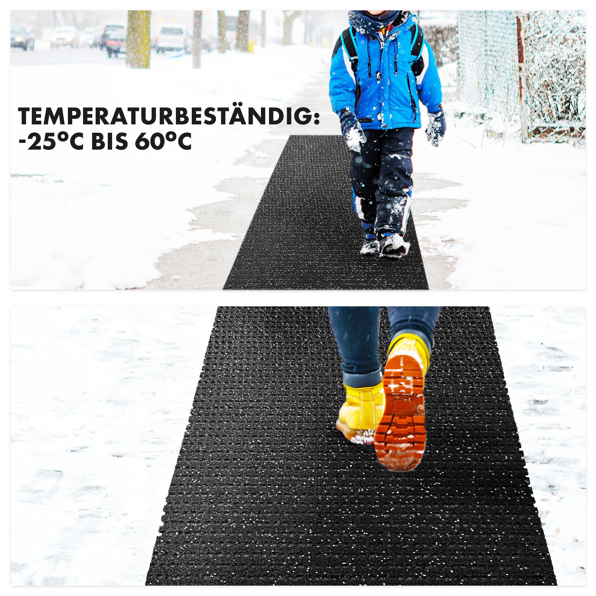 etm Sicherheitsmatte gegen Glätte - Outdoor Teppich mit Rutschfester Granulat Beschichtung - Antirutschmatte für Außenbereich - 120 cm Breite und viele Farben und Längen (6 m, anthrazit)