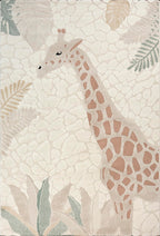 the carpet Jungle Kids Teppich für Kinderzimmer, Kinderteppich, 3D-Effekt, Pflegeleicht, strapazierfähig, Giraffe, 160 x 230 cm