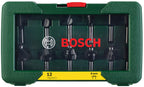 Bosch 12tlg. Hartmetall Fräser Set (für Holz, Ø-Schaft 8 mm, Zubehör Oberfräse)