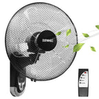 Duronic FN55 BK Wandventilator 60W | Durchmesser 40 cm | Ventilator mit Timer und Fernbedienung | 3 Geschwindigkeiten | Kompakter und leiser Raumventilator für die Wand | Oszillierender Wandlüfter