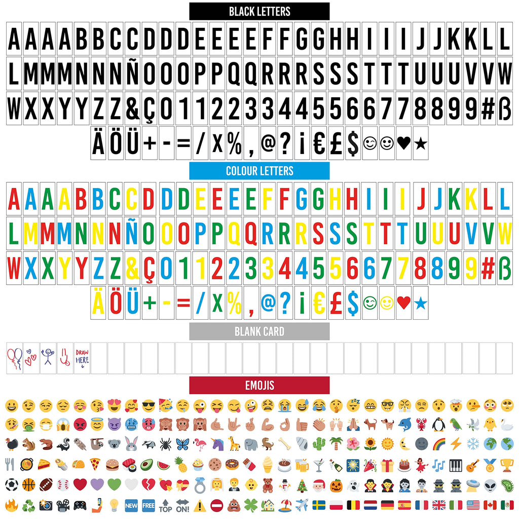 BONNYCO Light Box mit Farbwechsel, 400 Buchstaben, Emojis, 2 Stifte, USB, Ä Ö Ü ß Enthalten. Led Lichtkasten Buchstaben 16 Farben mit Programme, Led Leuchtkasten Schlafzimmer Wohnzimmer Deko Geschenk