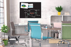 SIGEL B1401 Große Glas-Magnettafel BeBoard / Whiteboard schwarz, 120 x 90 cm, magnetisch & beschreibbar, incl. 2 Neodym-Magnete, rahmenlos, für Büro und Schule