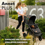 LIONELO Annet Buggy bis 22 kg mit Liegefunktion, Kinderwagen klein zusammenklappbar mit Zubehör, Eva-Schaum-Räder, Moskitonetz, Fußdecke Getränkehalter, Korb