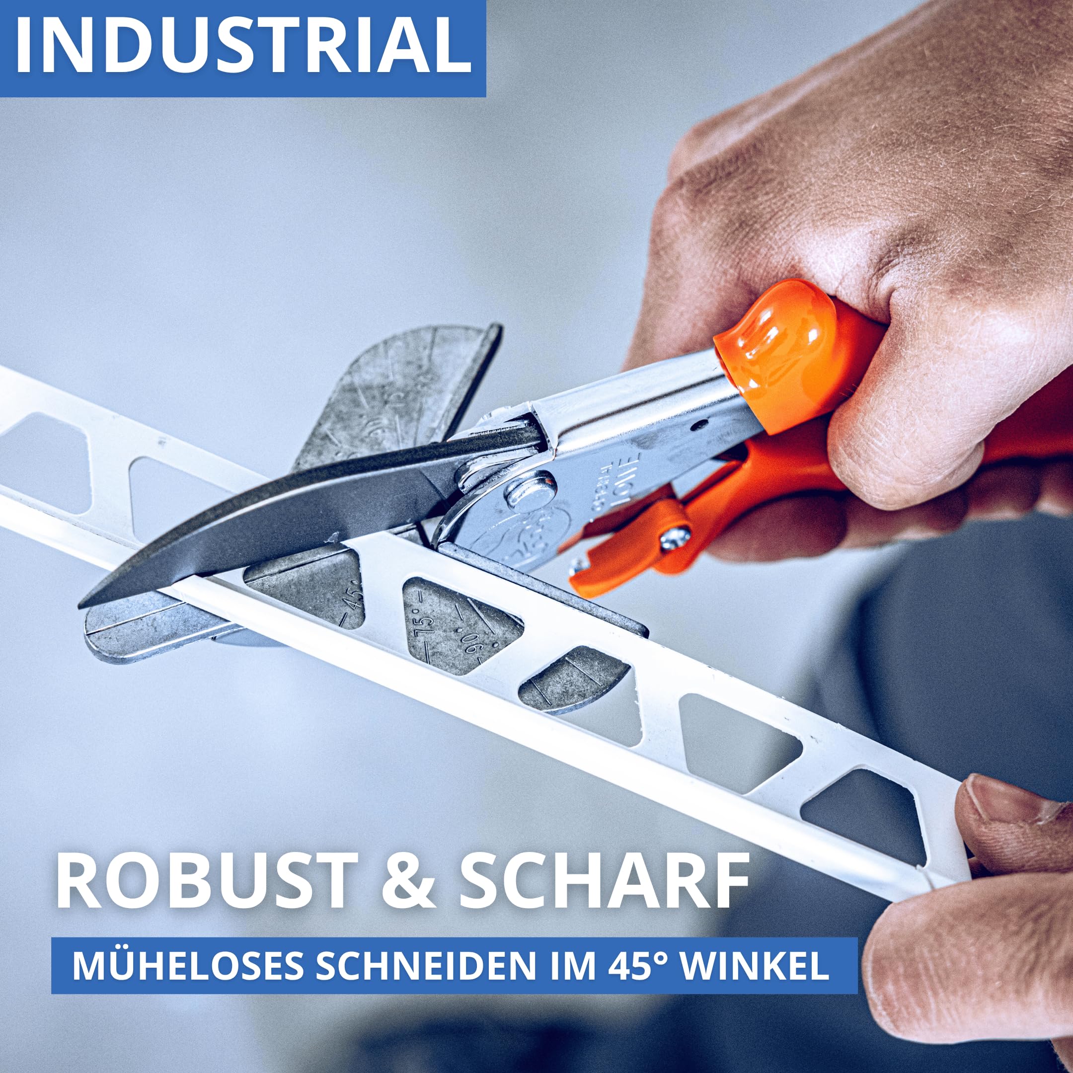 Original LÖWE Gehrungsschere 3.104 mit 45 Grad Anschlägen für professionellen Einsatz in Industrie und Handwerk - Amboss Winkelschneider für präzisen Schnitt an Kunststoff Gummi Holz PVC Leder, Metall