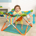 Bright Starts Pop 'N Jump Faltbarer Aktivitäts-Jumperoo, Tragbares Aktivitätscenter für Babys, UPF 50+ Sonnendach, 4 Sensorische Spielzeuge, Reisetasche, 6-12 Monate