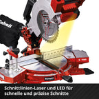 Einhell Akku-Kappsäge TE-MS 18/210 Li-Solo Power X-Change (18 V, max. 60 mm x 120 mm Schnitttiefe/-breite, Ø 210 mm Sägeblatt, neigbarer Sägekopf, Laser, ohne Akku)