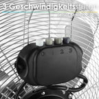 Echos Bodenventilator | Ø46 cm | 102 m³/min Luftdurchsatz | 1.250 U./min | 3 Geschwindigkeitsstufen | Power Windmaschine | Luftkühler | Standlüfter | Raumkühler | Ventilator (Vollmetall)
