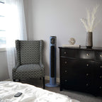 Brandson - Turmventilator mit Fernbedienung - Preisträger 2025 - Oszillation 60° - Standventilator - mobiler Lüfter - Tower Fan - 96 cm - 45W - Ventilator mit 3 Geschwindigkeiten - Blau