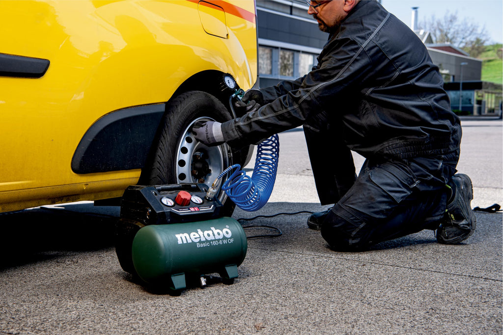 Metabo Kompressor Basic 160-6 W OF – 601501000 – Kompressor mit leistungsstarkem Motor und 6 l Kesselgröße – 1,5 m Kabellänge