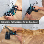 wolfcraft Schmiege und Schneidlade - 2 in 1 Gehrungslade aus Stahl mit Winkelhalbierenden zum Schneiden von bis zu 100 mm hohen Fußleisten & Ausmessen von Raumwinkeln - 6948200